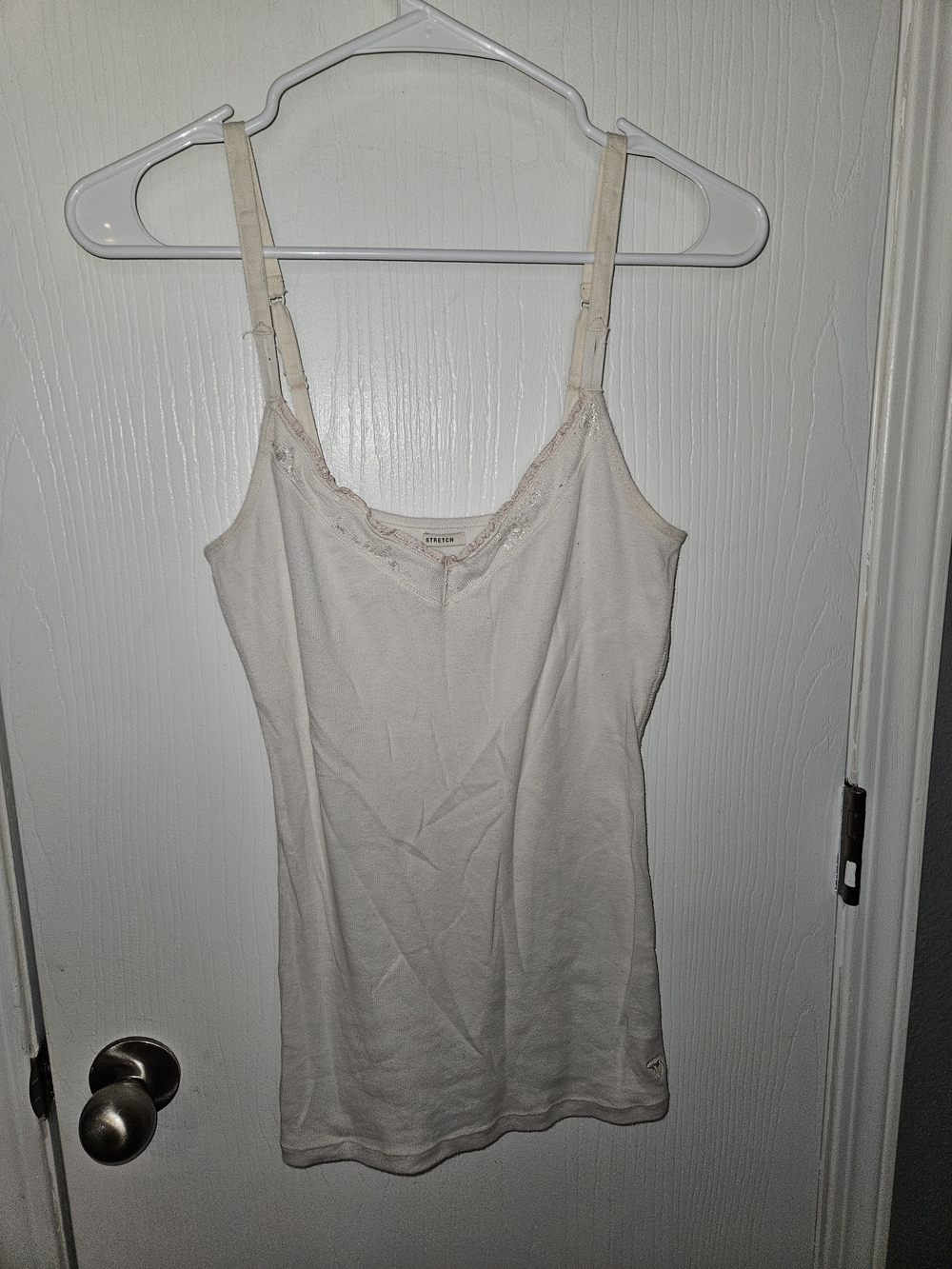 Abercrombie & Fitch White  Lace-Trim Ribben Cami
